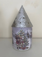 Festive Lit Santa Presents House 21cm