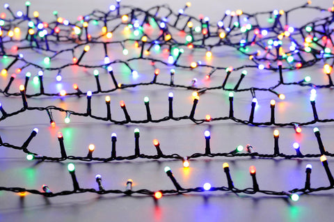 Festive String Lights Christmas Festive Multi Colour Glow Worm Lights 200L B/O