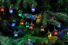 Festive String Lights Christmas Festive Multi Colour Lantern String Lights 50L