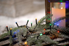 Festive String Lights Christmas Festive Multi Colour Timer String Lights 100L B/O