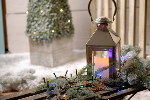 Festive String Lights Christmas Festive Multi Colour Timer String Lights 200L B/O