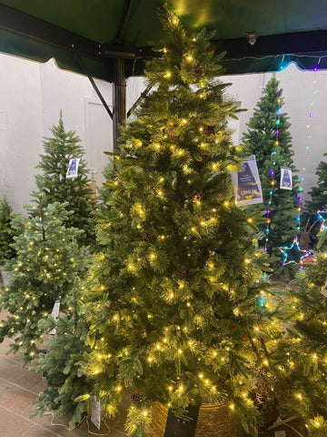 Festive Pre Lit Shadowfall Fir Christmas Tree 210cm/7ft