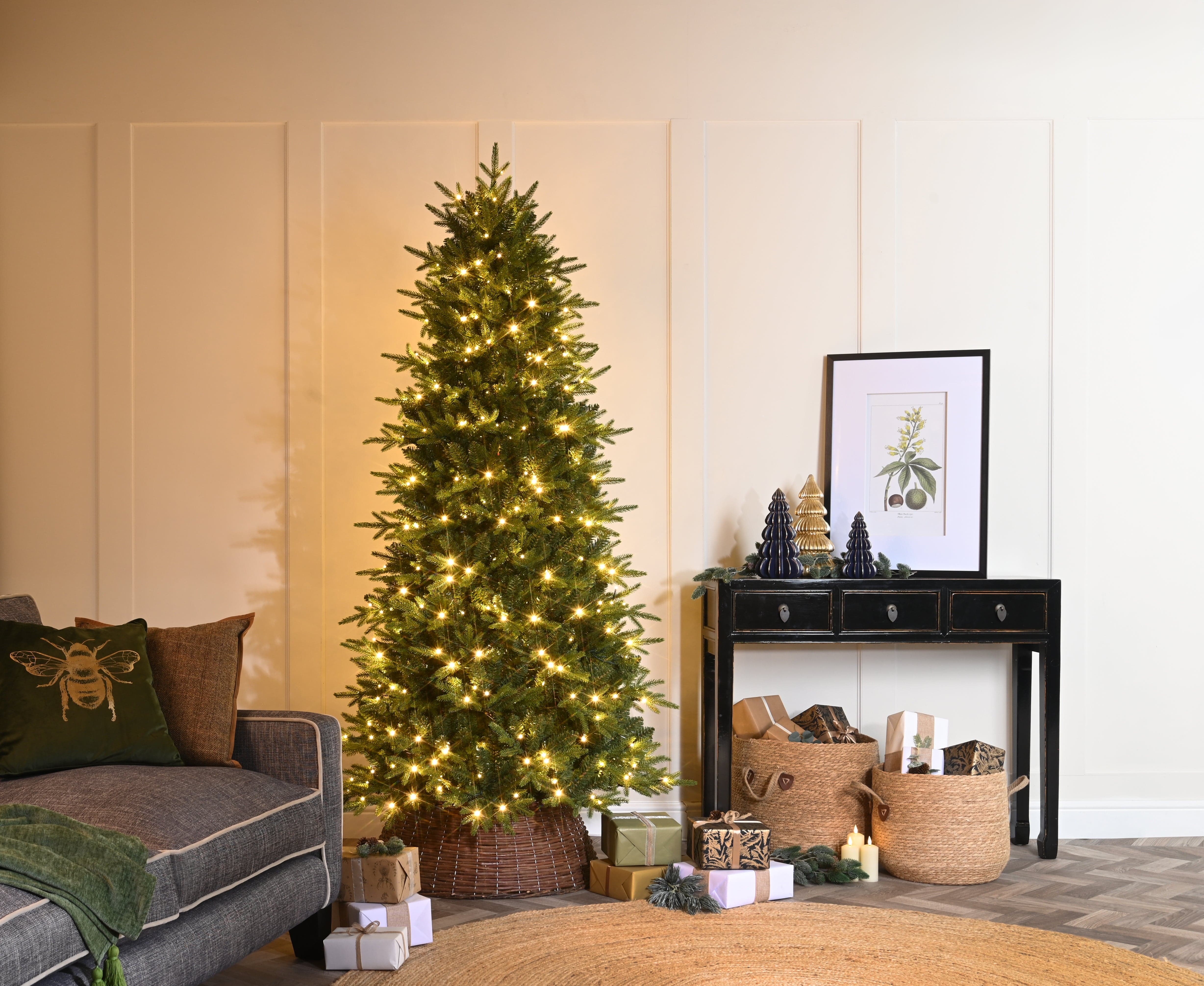 Festive Artificial Trees Festive Pre Lit Starlight Lake Fir Christmas Tree 150cm/5ft