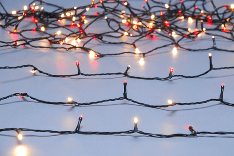 Festive String Lights Christmas Festive Red & Warm White Timer String Lights 100 B/O