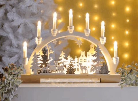 Festive Candle Bridges Festive Reindeer Scene Candle Bridge