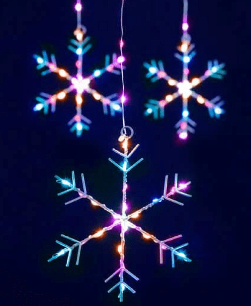 Festive Snowflake Curtain Light Aurora Trowell Garden Centre