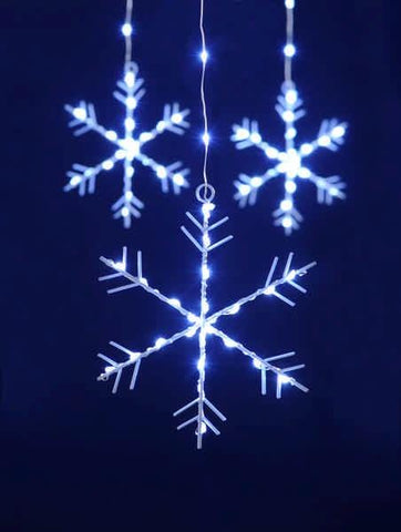 Festive LED Curtain Lights Festive Snowflake Curtain Lights Cool White