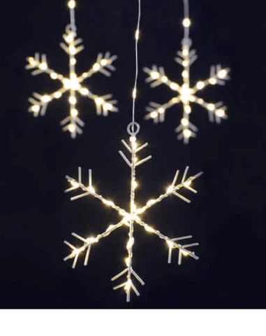 Festive LED Curtain Lights Festive Snowflake Curtain Lights Warm White