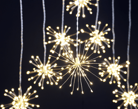 Festive Christmas Lights Festive Starburst Curtain Lights Warm White