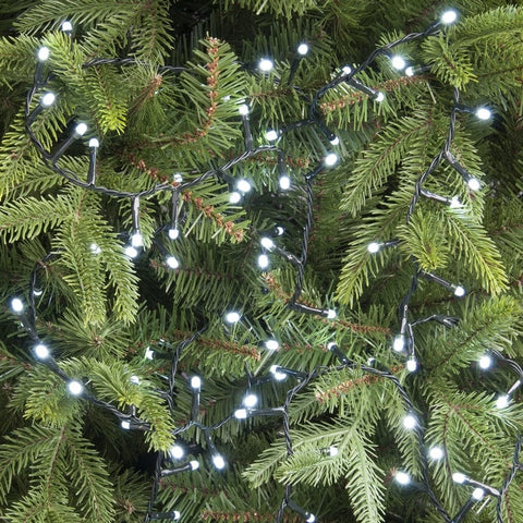 Festive White Glow Worm Lights 200L B/O