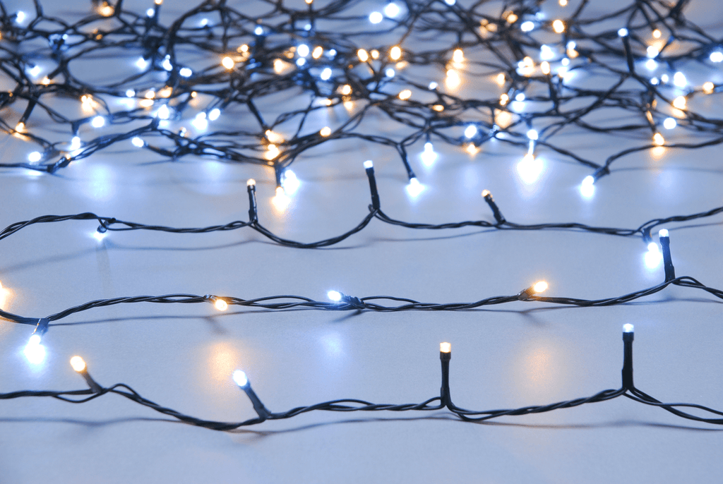 Festive String Lights Christmas Festive White & Warm White Timer String Lights 100 B/O
