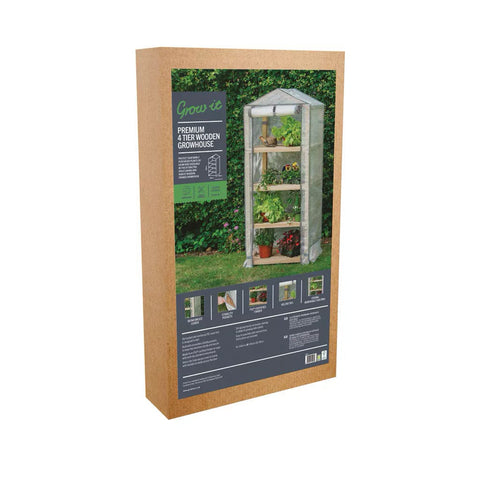 Gardman Grow It Premium 4 Tier Wooden Growhouse