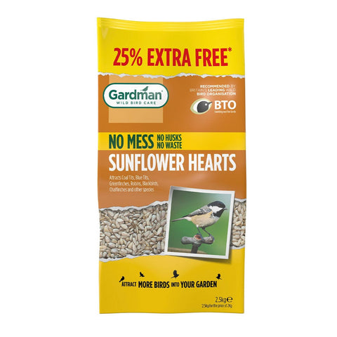 Gardman Sunflower Hearts 2kg  + 25% Extra Free