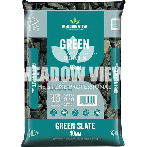 Meadow View Landscaping Green Slate Chippings 40mm