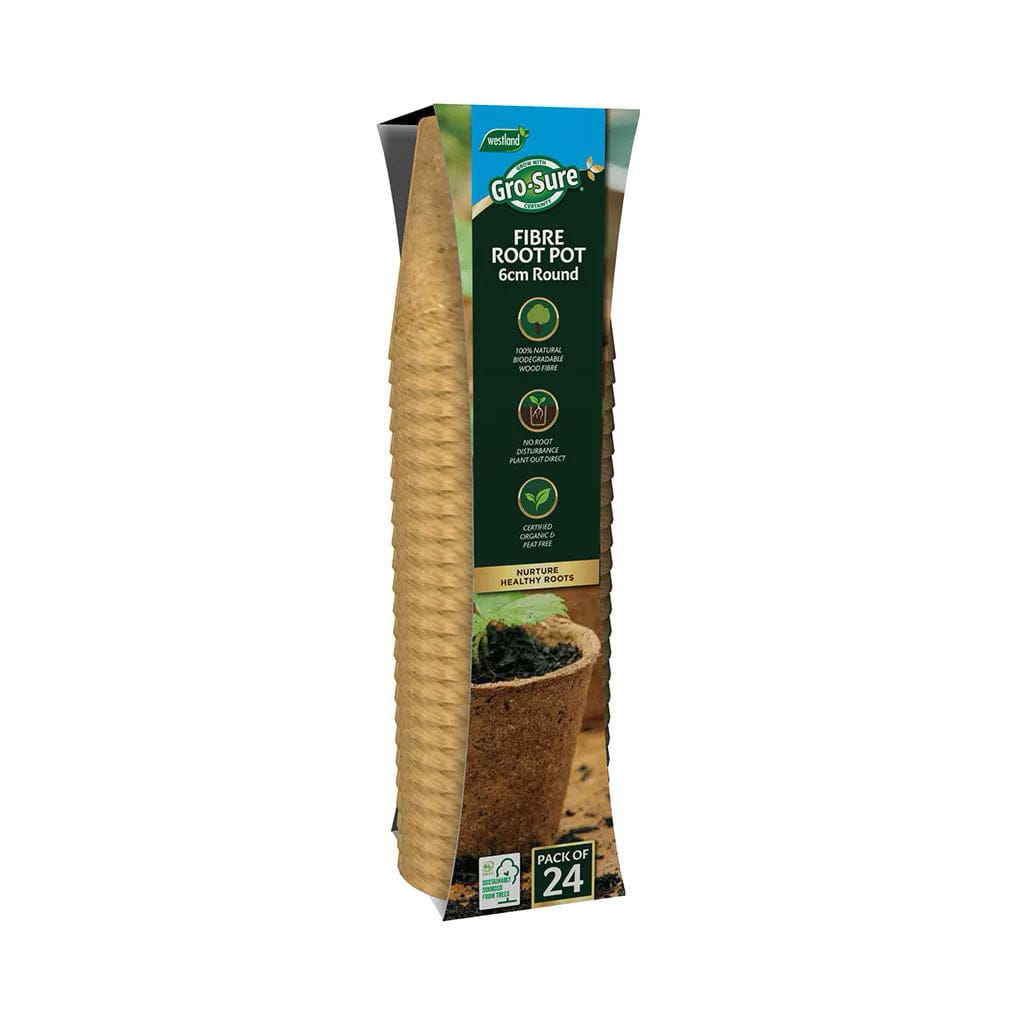 Gro-Sure Round Fibre Pots 6cm pack of 24