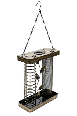 Henry Bell Solar Twin Bird Feeder - Copper