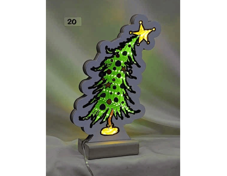 Festive LED light Infinity Grinch Inspired Christmas Tree LED Light – 20cm