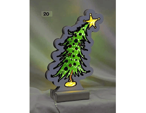 Festive LED light Infinity Grinch Inspired Christmas Tree LED Light – 20cm