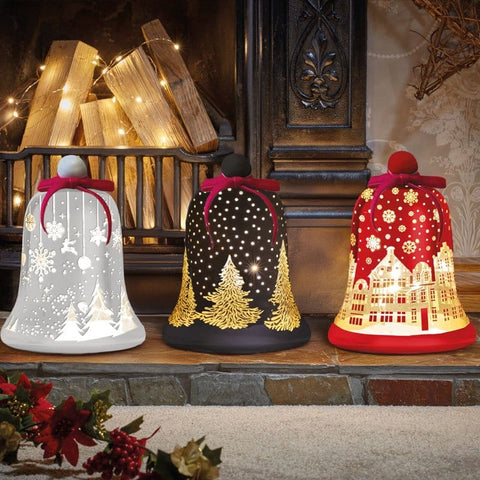 Three Kings Ornaments Decor InLit WonderBell – White Glass Christmas LED Decoration