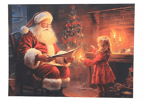 Jingles Christmas Visit to Santa LED Canvas 30 x 40cm