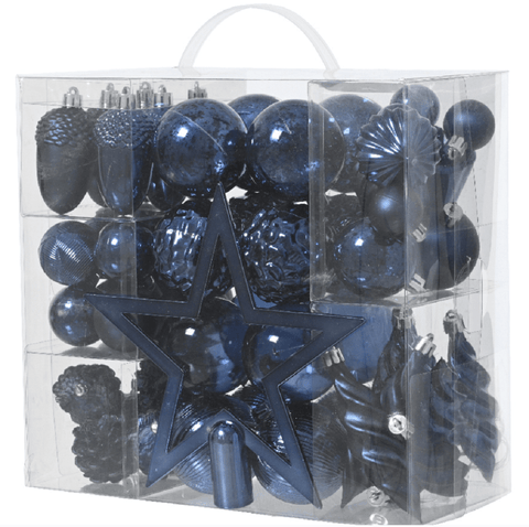 Kaemingk Baubles ??? Kaemingk Bauble Set Shatterproof Mix Night Blue 60pc