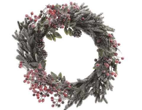Kaemingk Wreaths & Garlands Kaemingk Frosted Berries and Pinecones Wreath