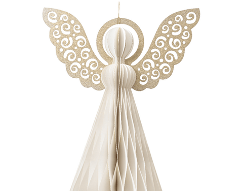Kaemingk Hanging Paper Angel Decoration Champagne
