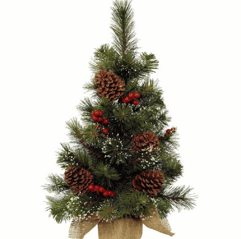 Kaemingk Christmas Tree Kaemingk Mini Ipswich Berries & Pinecones Christmas Tree