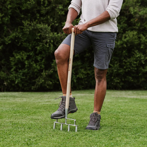 Green Key Lawn Care Kent & Stowe Stainless Steel Lawn Aerator 4 Prong