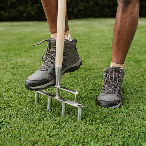 Green Key Lawn Care Kent & Stowe Stainless Steel Lawn Aerator 4 Prong
