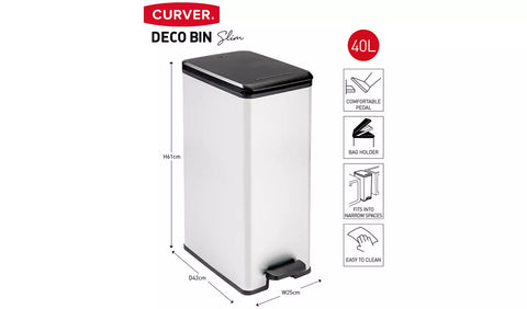 Stewart Garden Composter Bin Keter Deco Slim Pedal Bin 40L