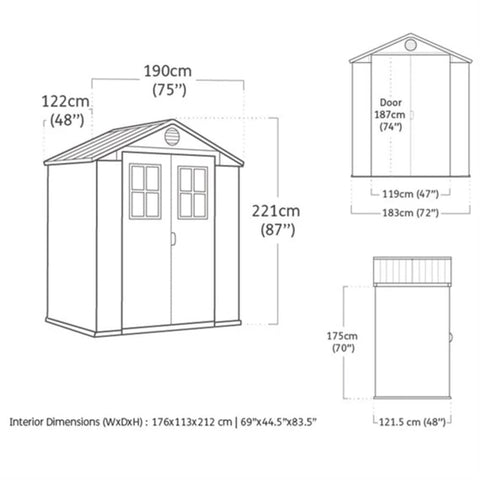 Keter Garden Sheds Keter Henley 6x4ft Shed