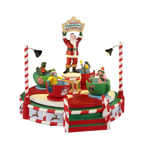 Lemax Carnival Santa's Peppermint Teacup Spinner