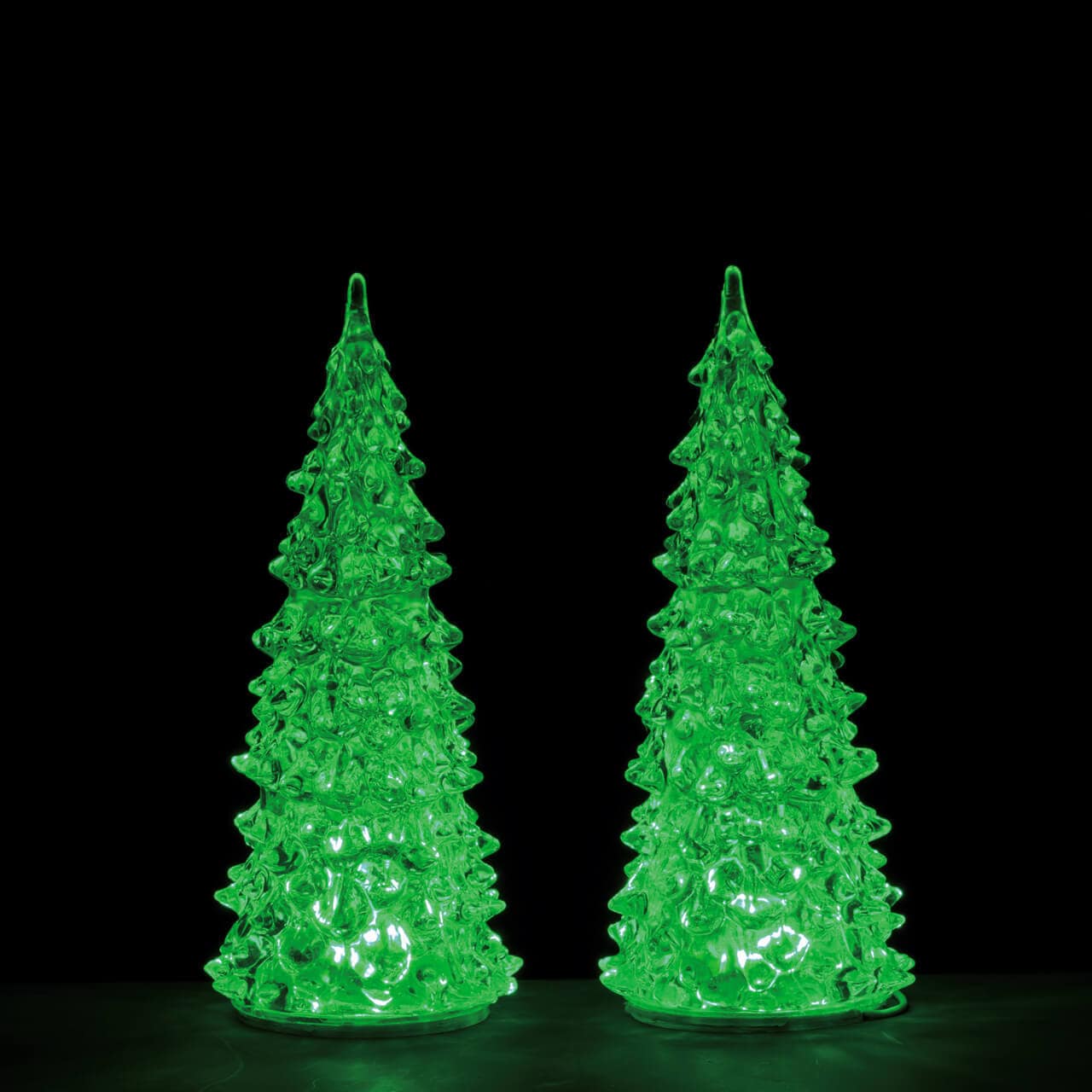 Lemax Lemax Crystal Lighted Tree, 3 Color Changeable, Medium, Set Of 2, B/O (4.5v)