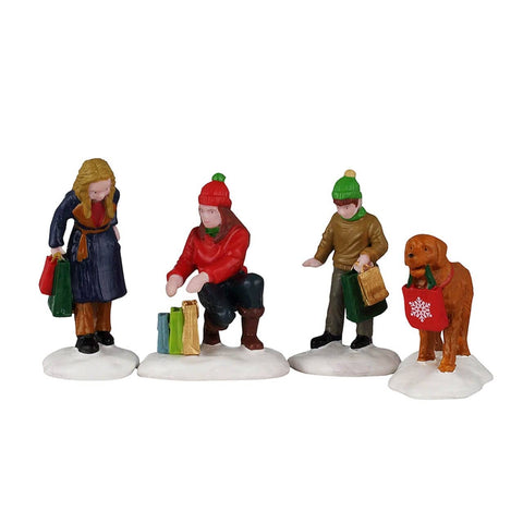 Lemax Vail Village Figurines Lemax Festive Holiday Shoppers, Set of 4