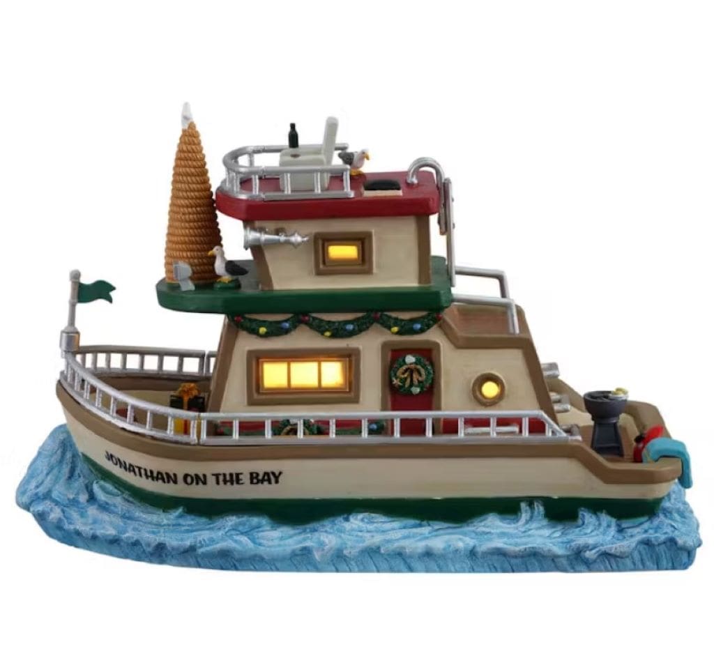 Lemax Plymouth Corners Lighted Buildings Lemax Jonathan's Houseboat On The Bay Decoration