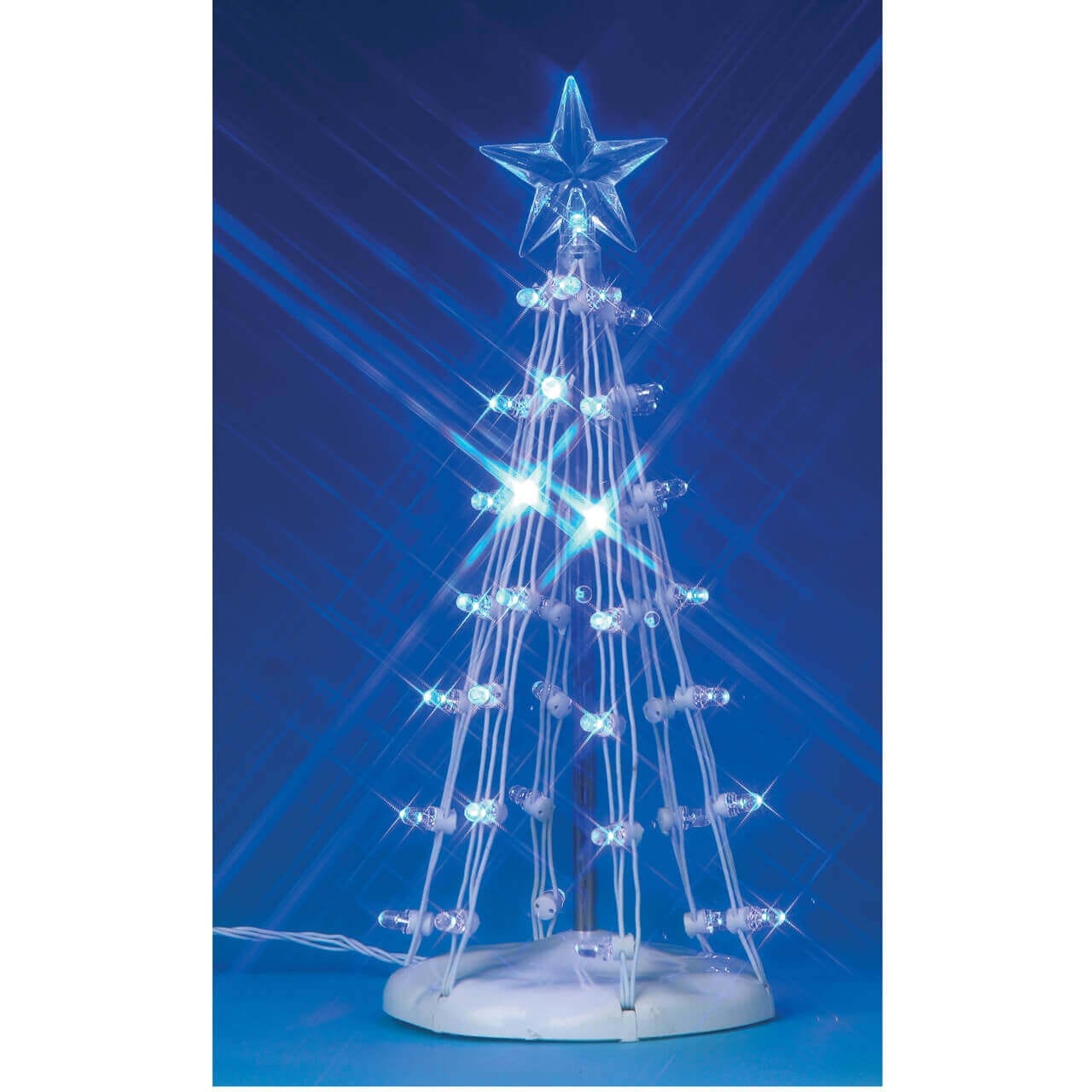 Lemax Trees Lighted Lemax Lighted Silhouette Tree(blue), M, B/o (4.5v)