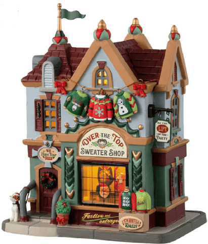 Lemax Caddington Village Lighted Buildings Lemax Over The Top Sweater Shop Decoration
