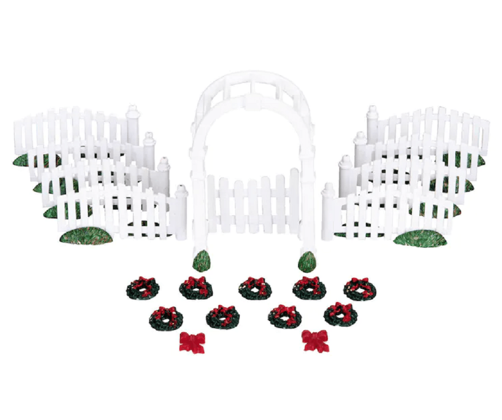 Lemax Mini Scene Decoration Lemax Plastic Arbor and Picket Fence Decorations 20pc