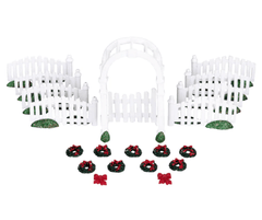 Lemax Mini Scene Decoration Lemax Plastic Arbor and Picket Fence Decorations 20pc