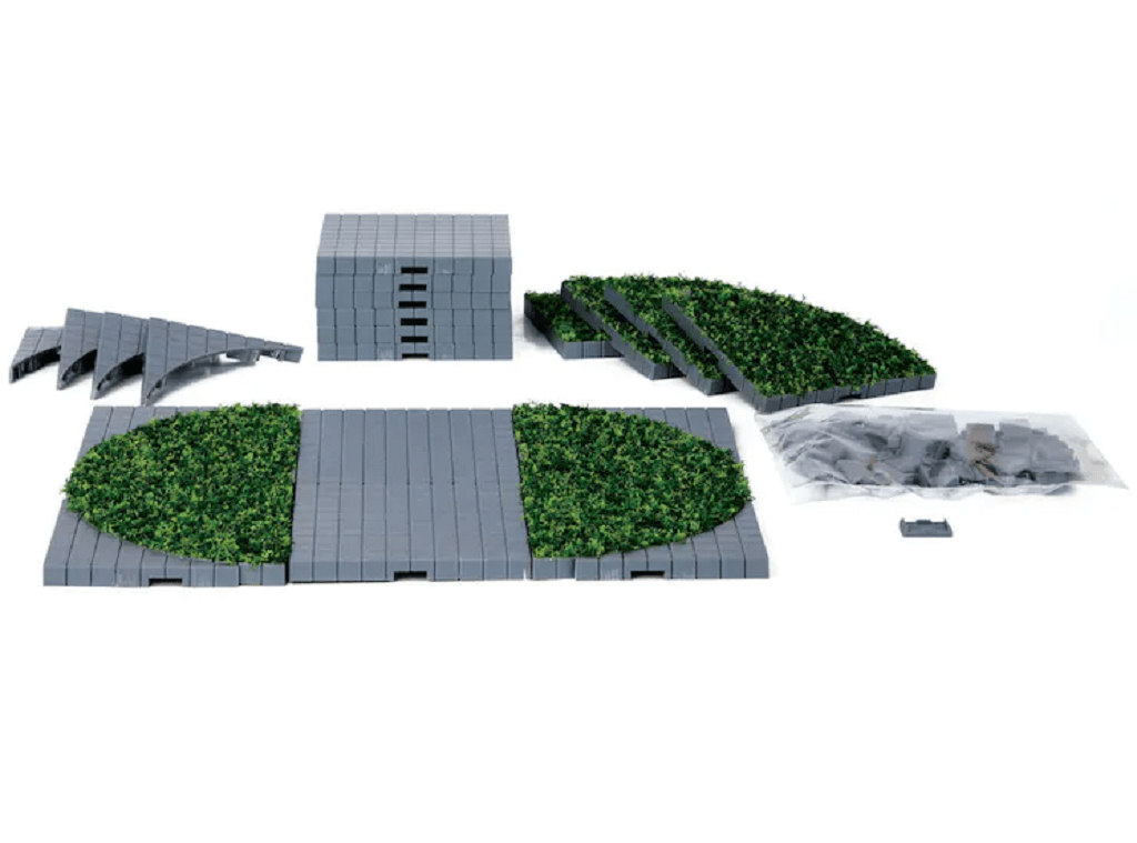 Lemax Mini Scene Decoration Lemax Plaza System Decoration Grey/Grass 16pc
