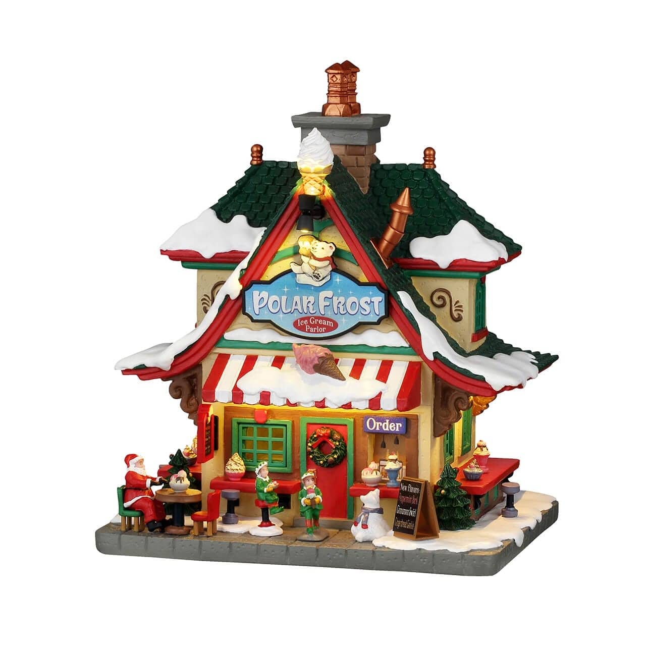 Lemax Santa's Wonderland Lighted Buldings Lemax Polar Frost Ice Cream Parlor, B/o (4.5v)