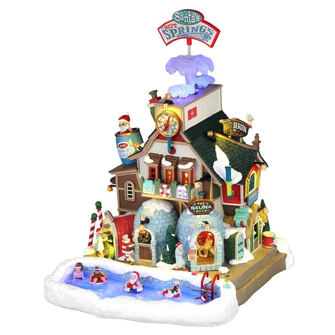 Lemax Santa's Wonderland Sights & Sounds Lemax Santa's Hot Springs Oasis, with 4.5v Adaptor