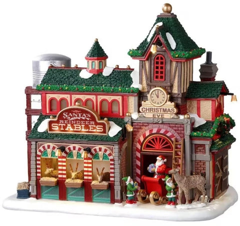 Lemax Santa's Wonderland Lighted Buildings Lemax Santa's Reindeer Stables Decoration