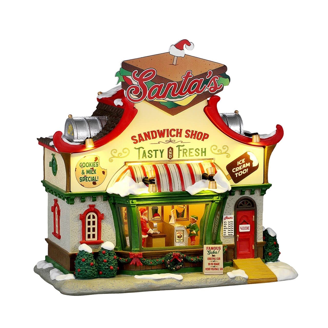 Lemax Santa's Wonderland Lighted Buldings Lemax Santa's Sandwich Shop, B/o (4.5v)
