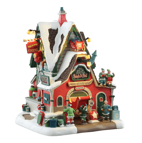 Lemax Santa's Wonderland The Elf Service Sleigh & Sled Repair