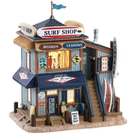 Lemax Plymouth Corners Lighted Buildings Lemax Skip's Surf Shop Decoration