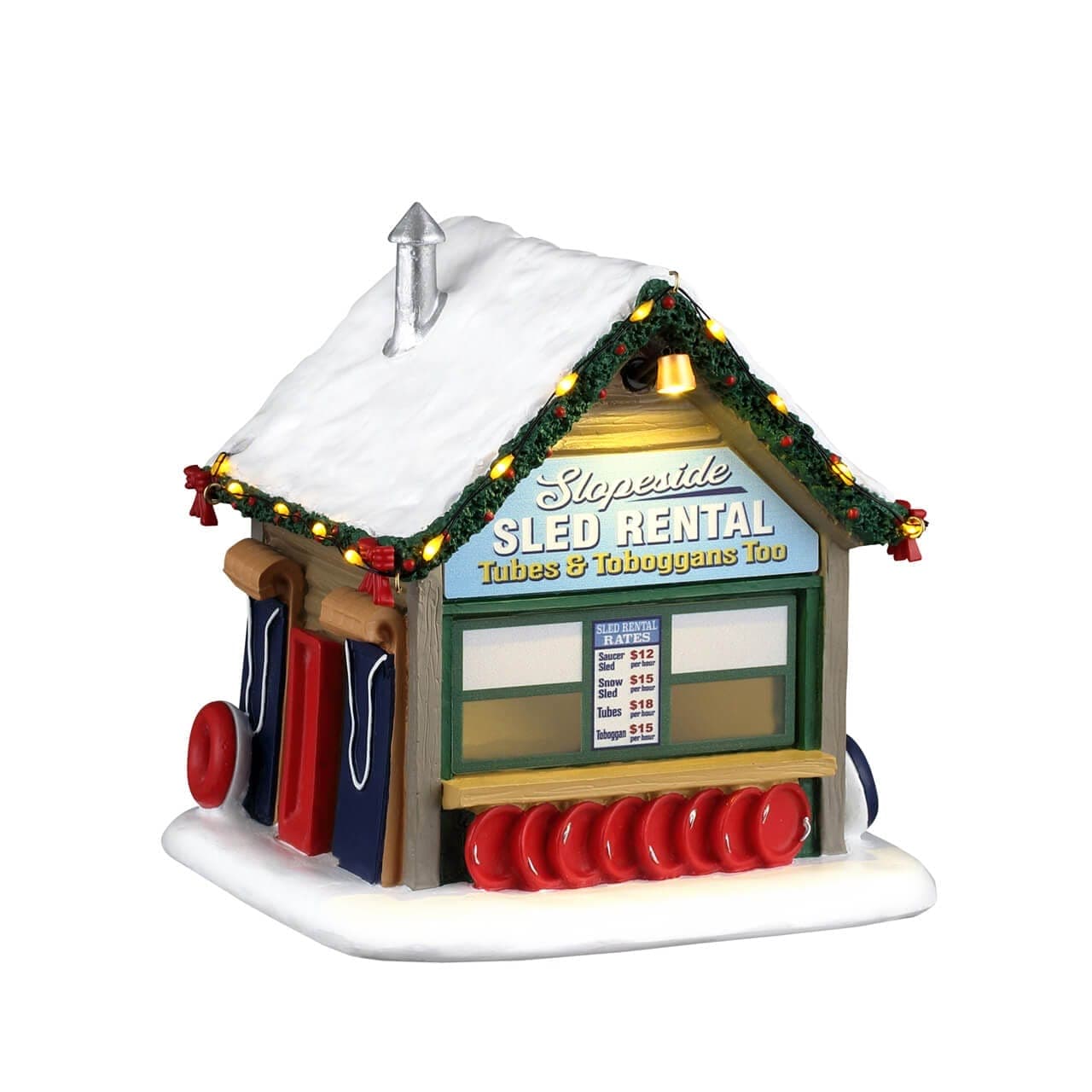 Lemax Vail Village Table Accents Lemax Slopeside Sled Rental, Ac Adaptable