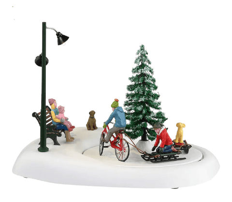 Lemax Vail Village Lighted Buildings Lemax Snowbiking With Dad Decoration