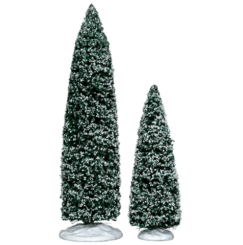 Lemax Mini Scene Decoration Lemax Snowy Juniper Tree Decoration Large and Medium 2pc
